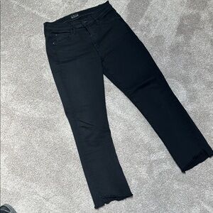 Mother The Rascal Ankle Step Fray black 28 stretchy denim jeans